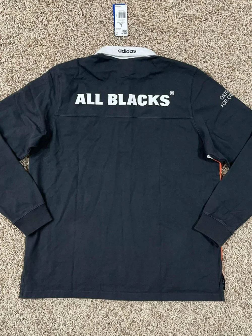 Adidas Originals & All Blacks Men’s Heritage Rugby Polo Shirt, Size Large (New)